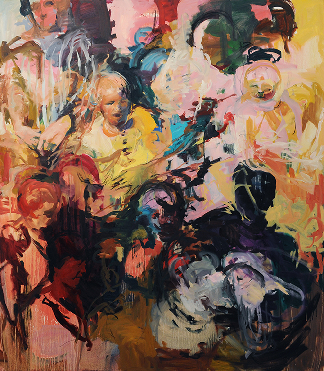   Audience to a Birth , oil on canvas,&nbsp;62x72in, 2014 