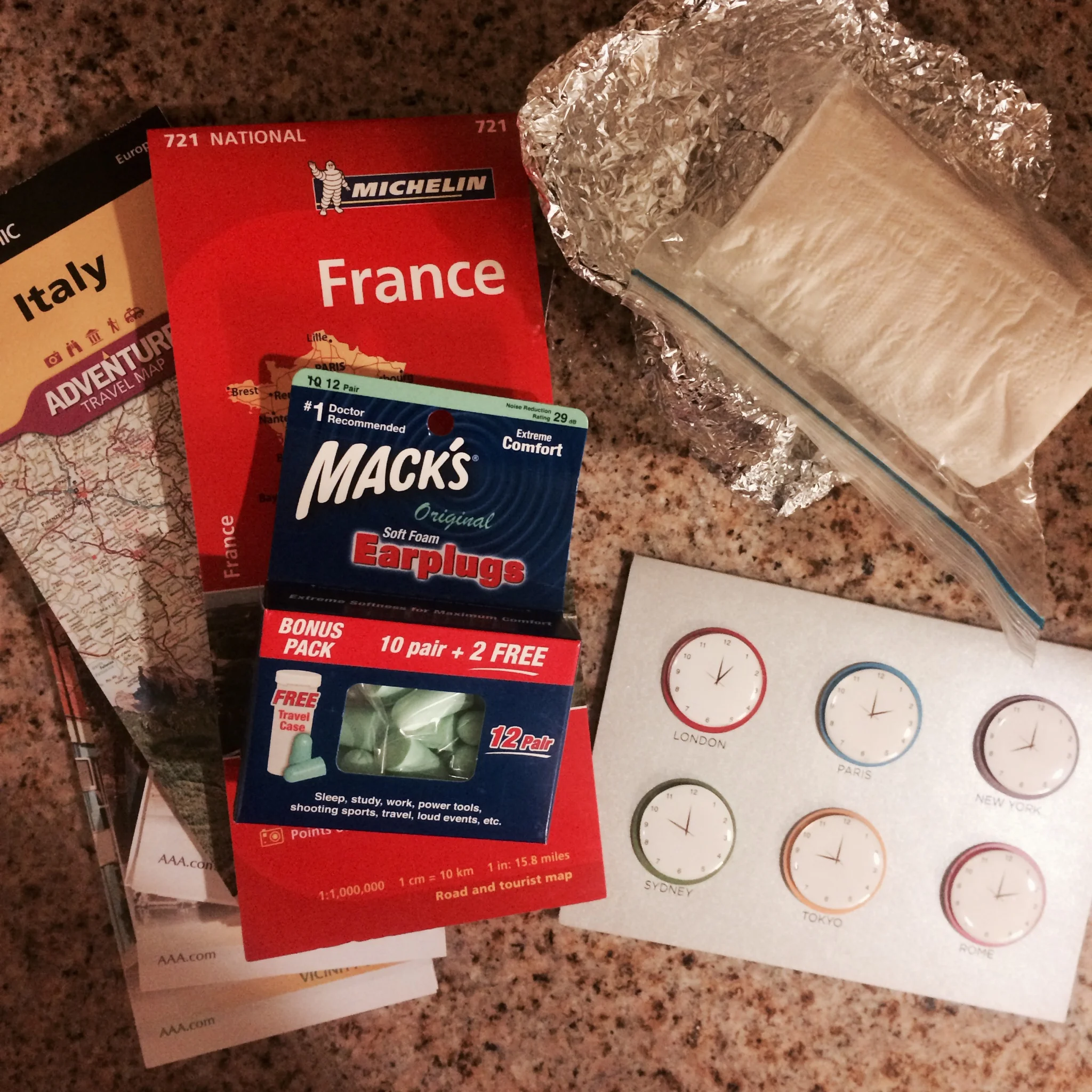 Maps, toilet paper and ear plugs- Europe, here I come! 
