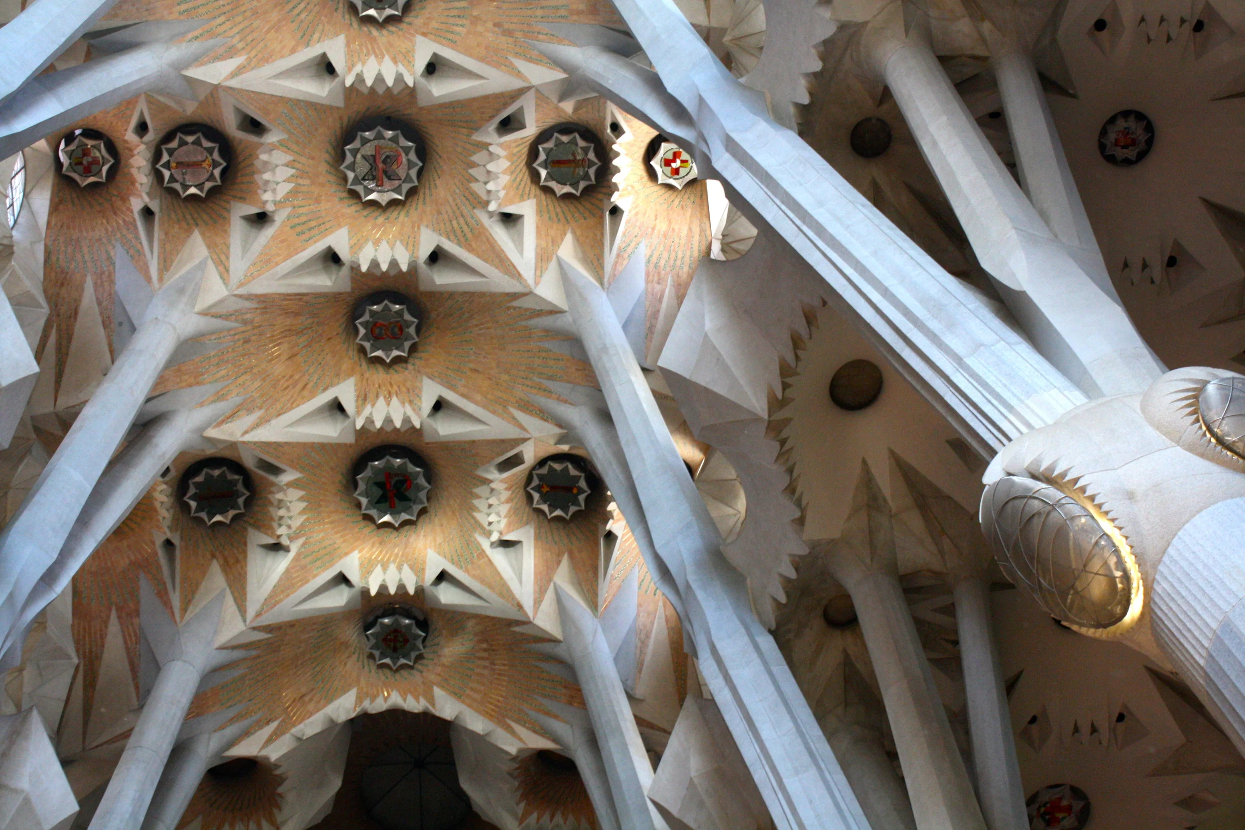 The cathedral was a hodge podge of modern art and random colors. 