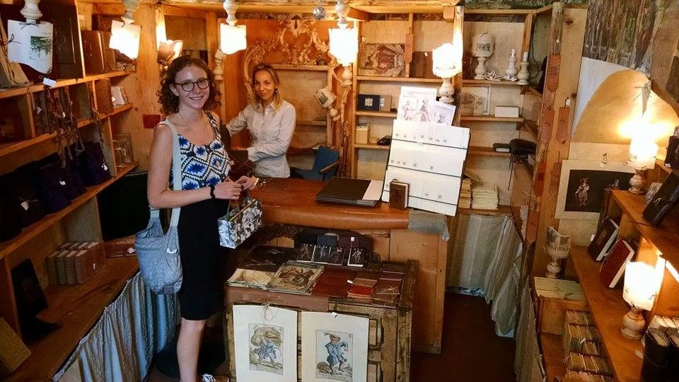 I really loved the artisan shops. This one sold handmade paper journals. 