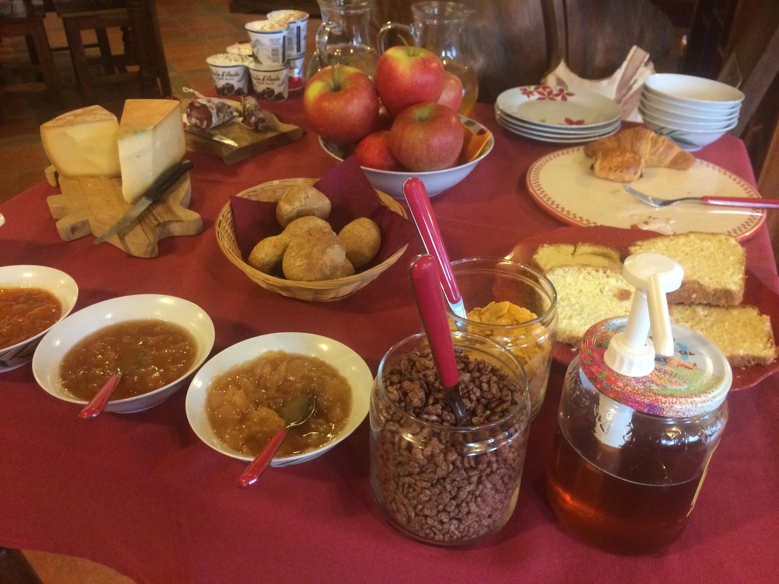 Breakfast was all fresh and local and they left cake out for us later! 