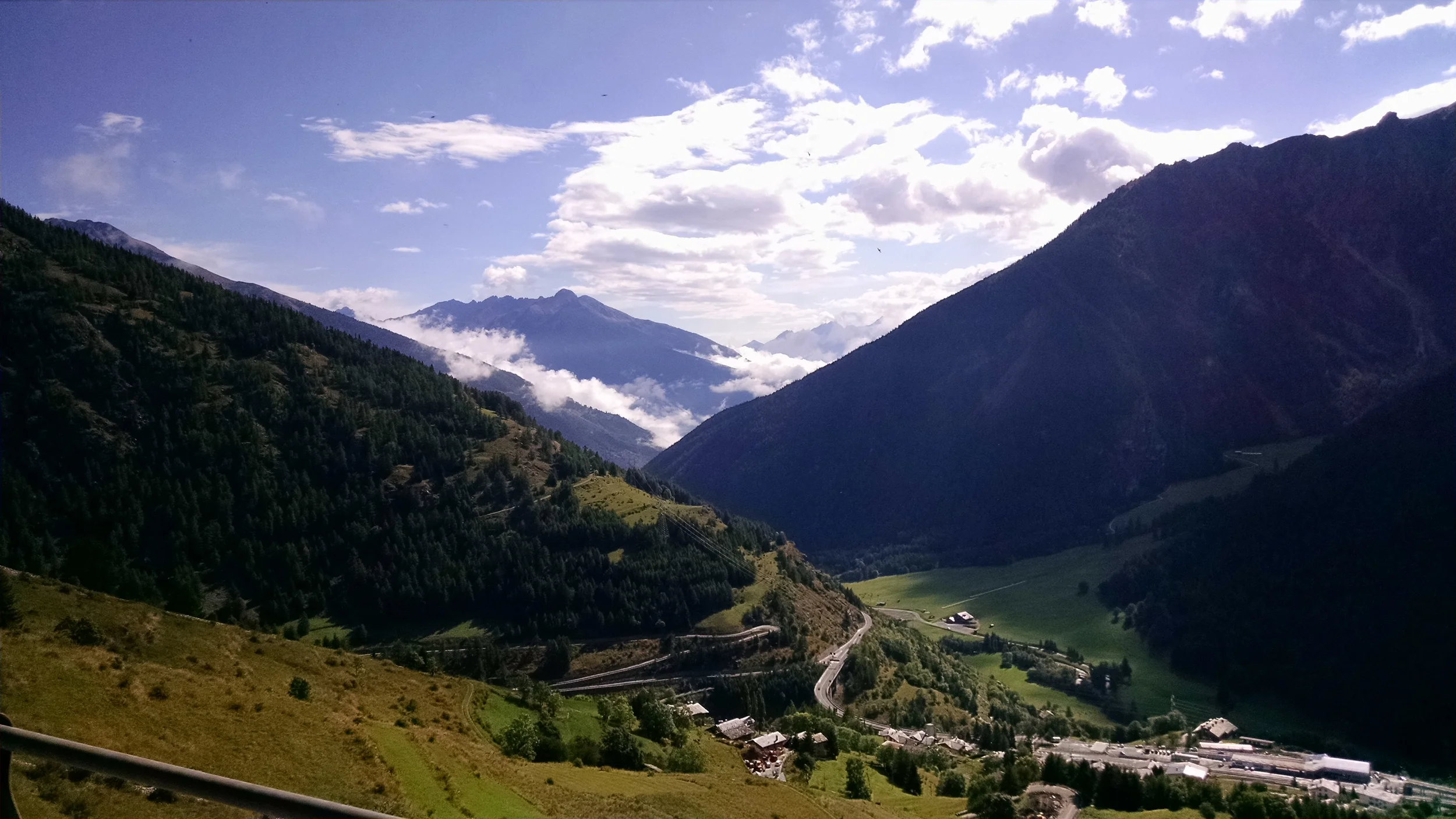The view from our bus over the Italian Alps into Switzerland