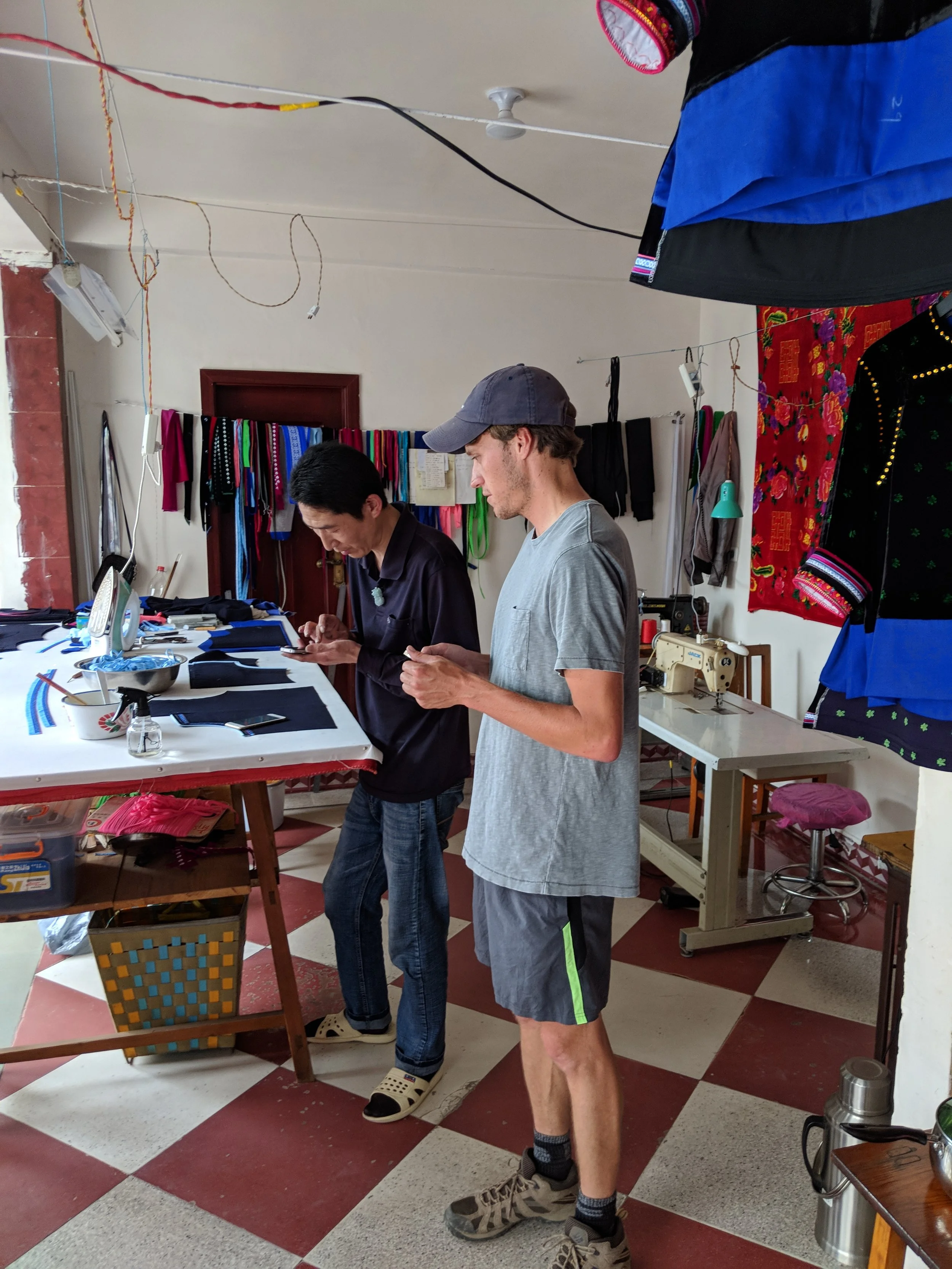 Alex asked for directions at a shop selling hand-made Bai clothing, which many locals still wear. 