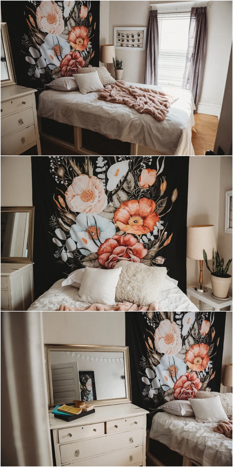 I will also continue using my own room for sessions (not as much, but it will give a nice variety to galleries!) So I figured I would show that too. I just got this awesome tapestry from society 6 and I can’t wait to get a client in front of it!