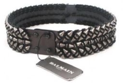BALMAIN statement black leather bullet belt SS 2010