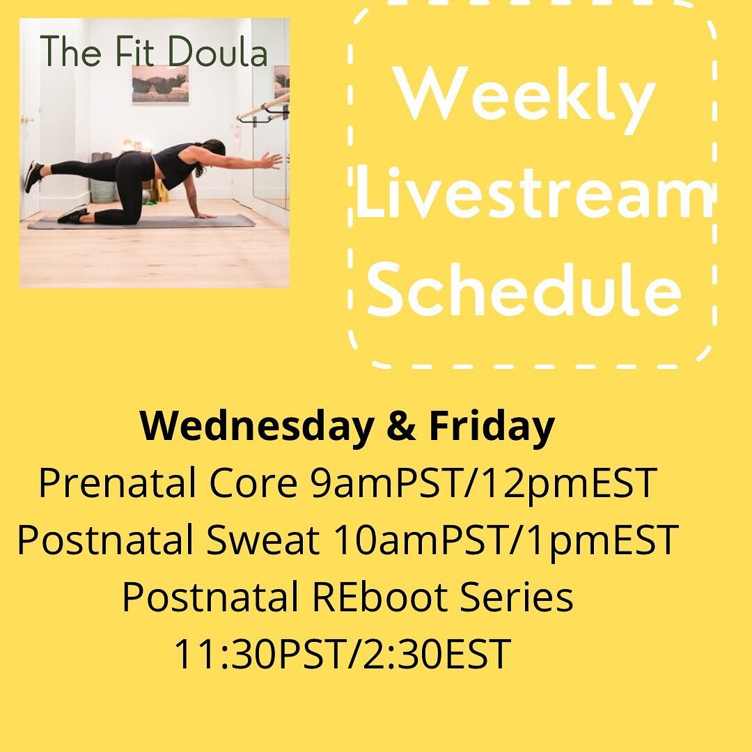 Weekly Schedule is up! 
Classes start tomorrow, Sign up!
Movement and Education are proven to positively influence birth &amp; postpartum outcomes and experience. As a Doula &amp; Fit Pro, I am here to hold space, guide and provide support beyond you