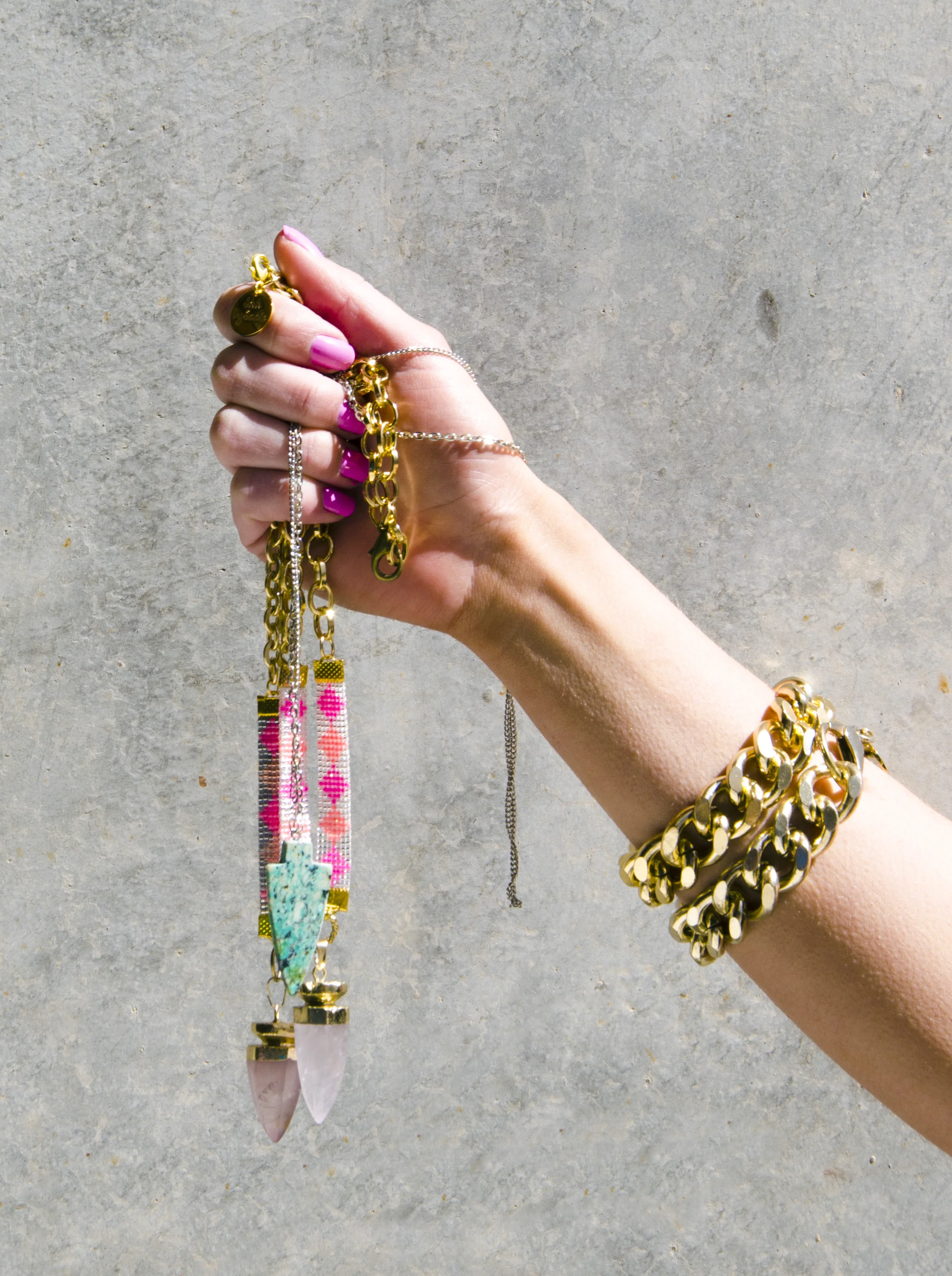 Handmade designer jewelry by Shh by Sadie New Zealand. Beaded and amethyst necklaces.