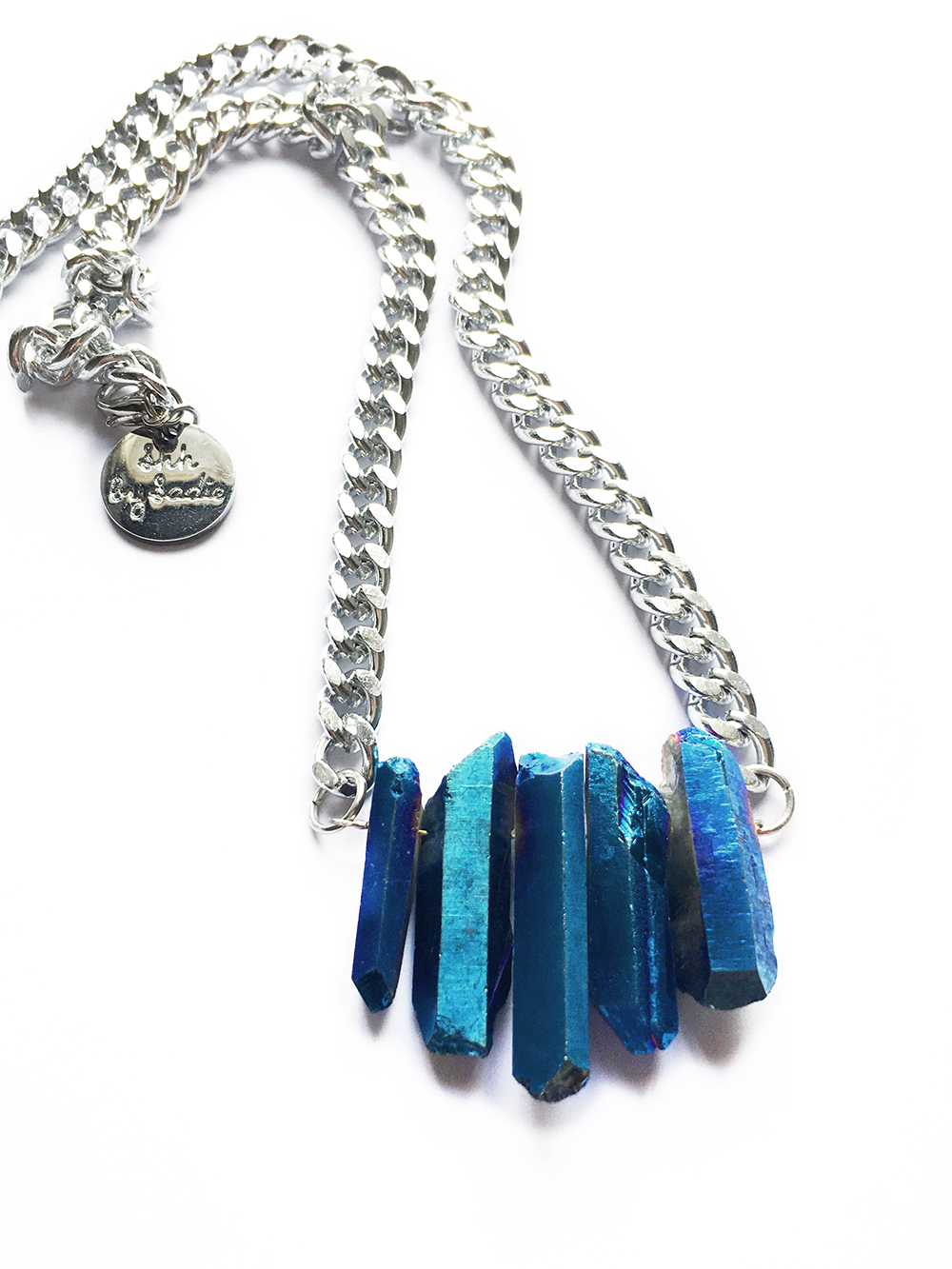 sapphire crystal necklace effortless boho style by shh by sadie