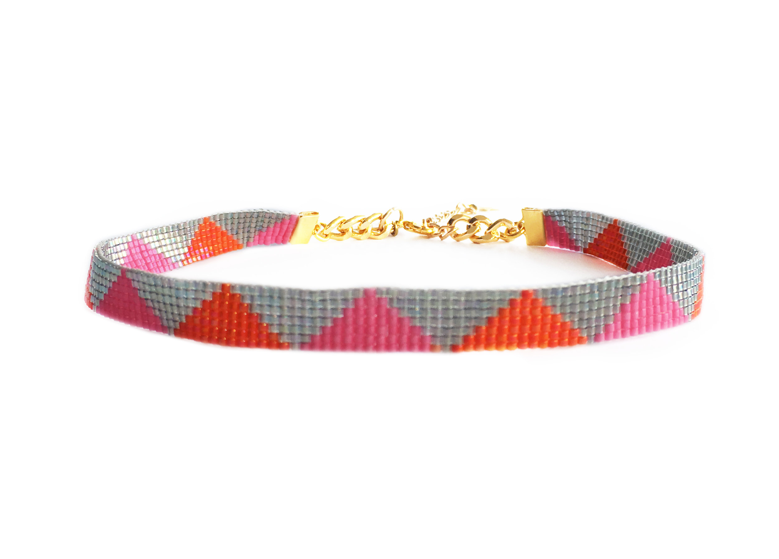 pink and orange colourful designer choker by luxury designer shh by sadie