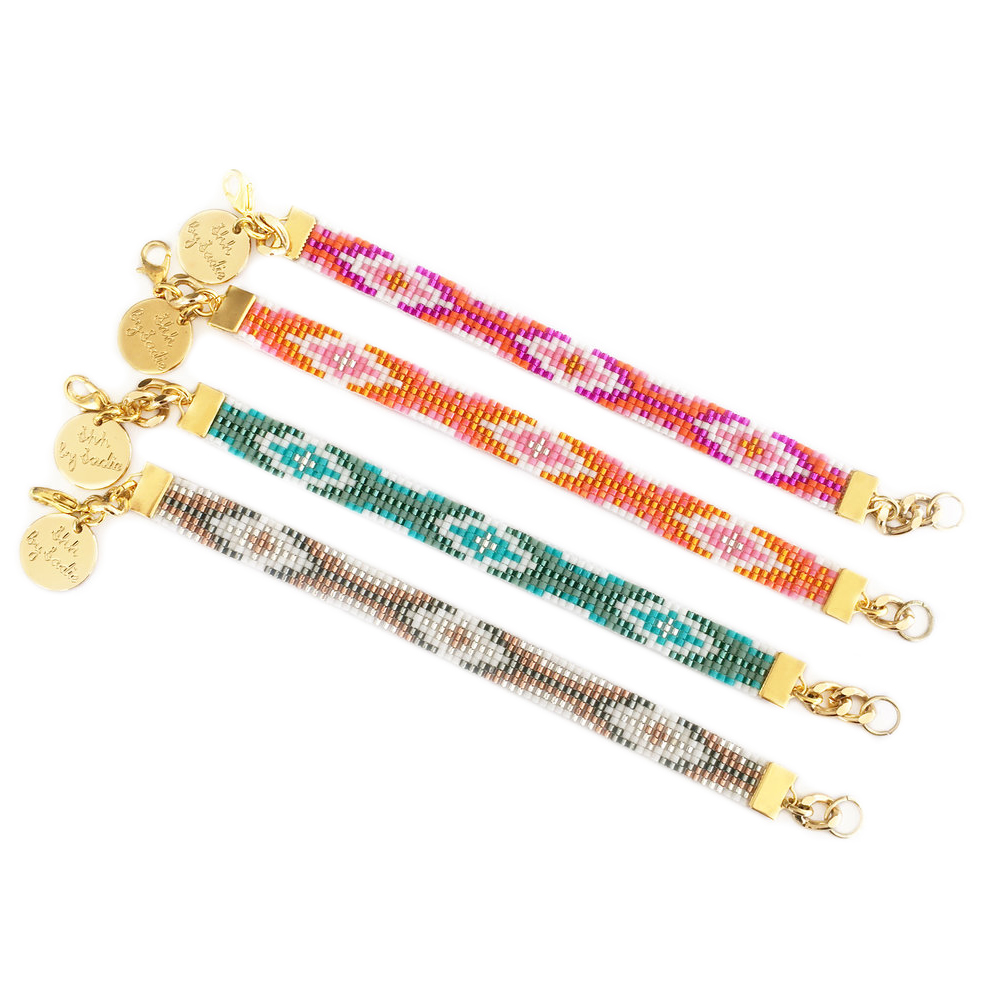 Colourful bohemian beaded bracelets by Shh by Sadie