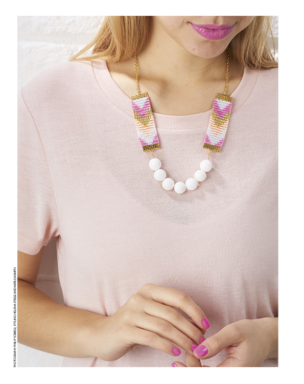 Mollie Makes beaded necklace tutorial by Shh by Sadie