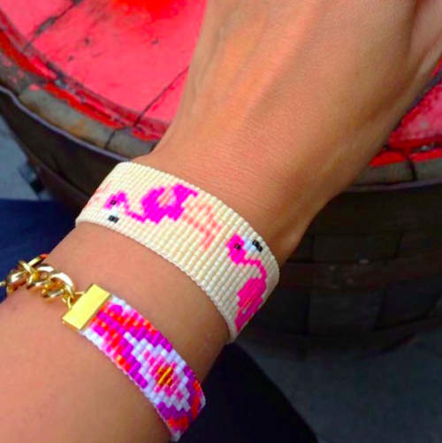 flamingo bracelet handmade in England