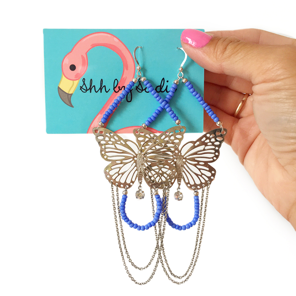 butterfly statement earrings