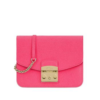 Pink furla metropolis crossbody bag