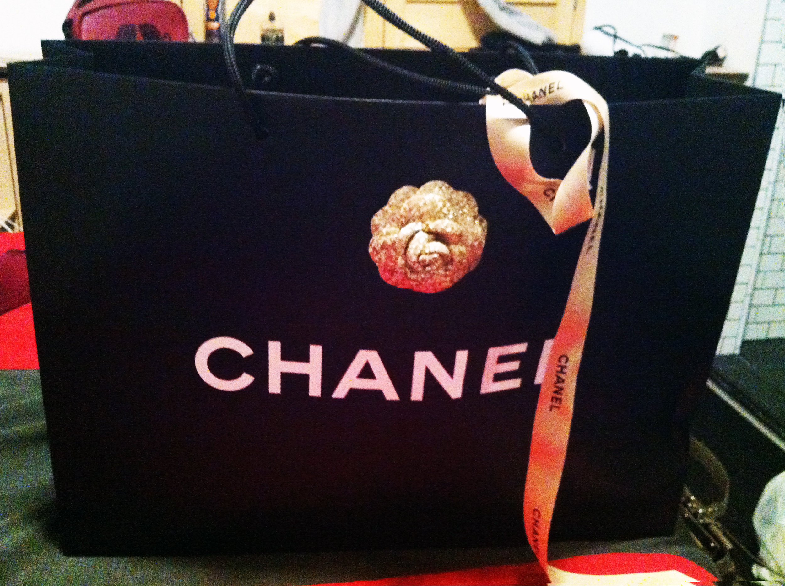 CHANEL, Bags, Chanel Paper Bag With Flower And Bow