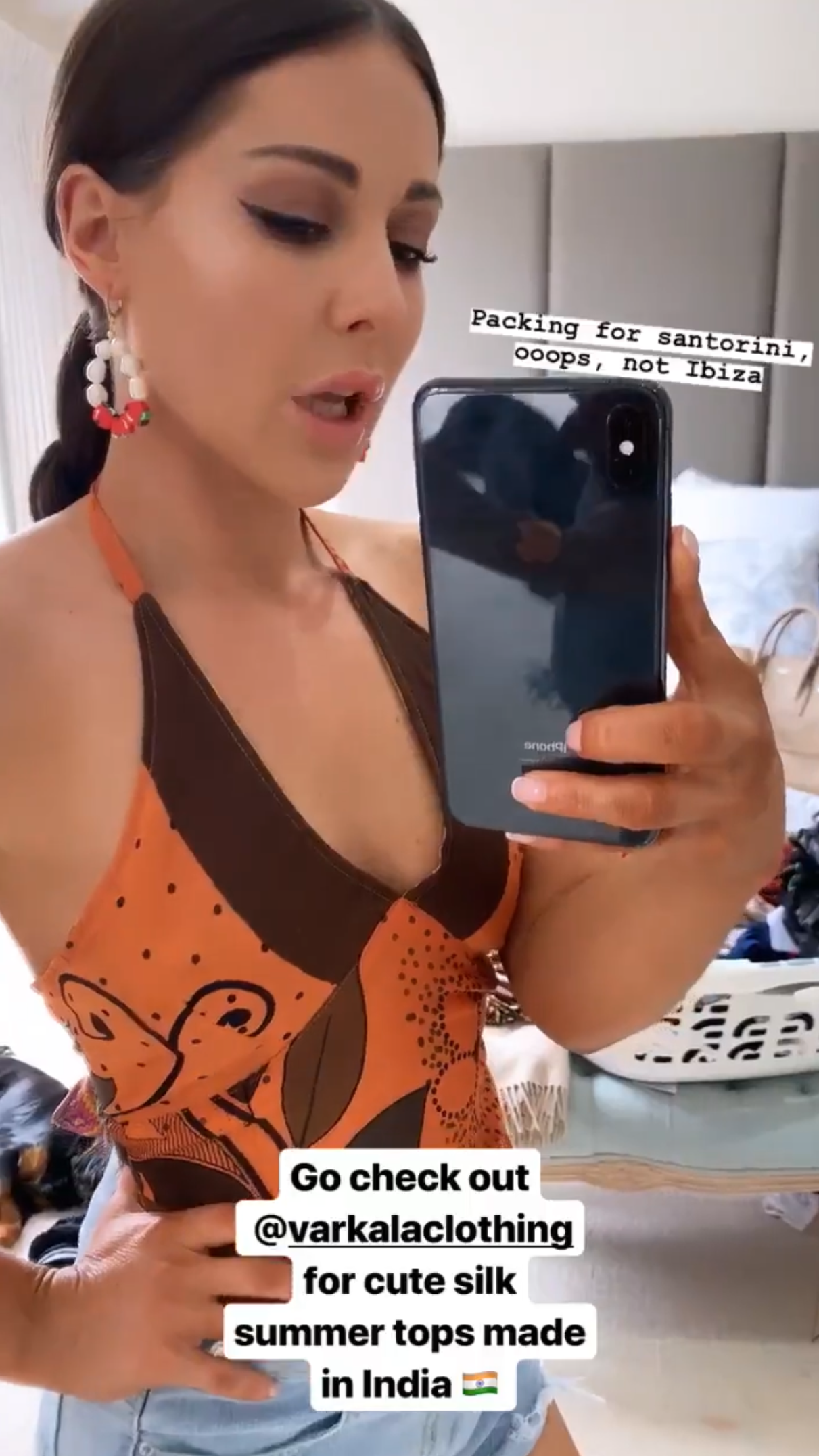 Louise Thompson wearing Shh by Sadie Pearl Fruit earrings