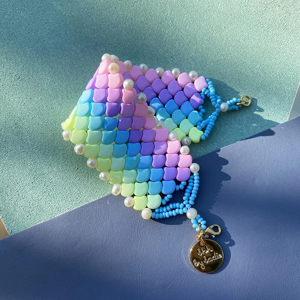 Pastel Rainbow Cuff two sizes — Shh by Sadie