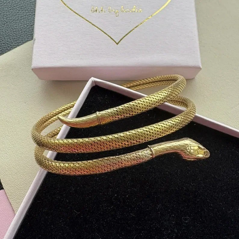 [SOLD] Two stunning snake bracelets heading out today 🤩 The first is a collectible and rare antique Art Deco mesh snake cuff  by Kollmar &amp; Jourdan 🐍 And the second is a chunky sparkly snake from the 1970s in the style of Whiting and Davis 🐍 yo