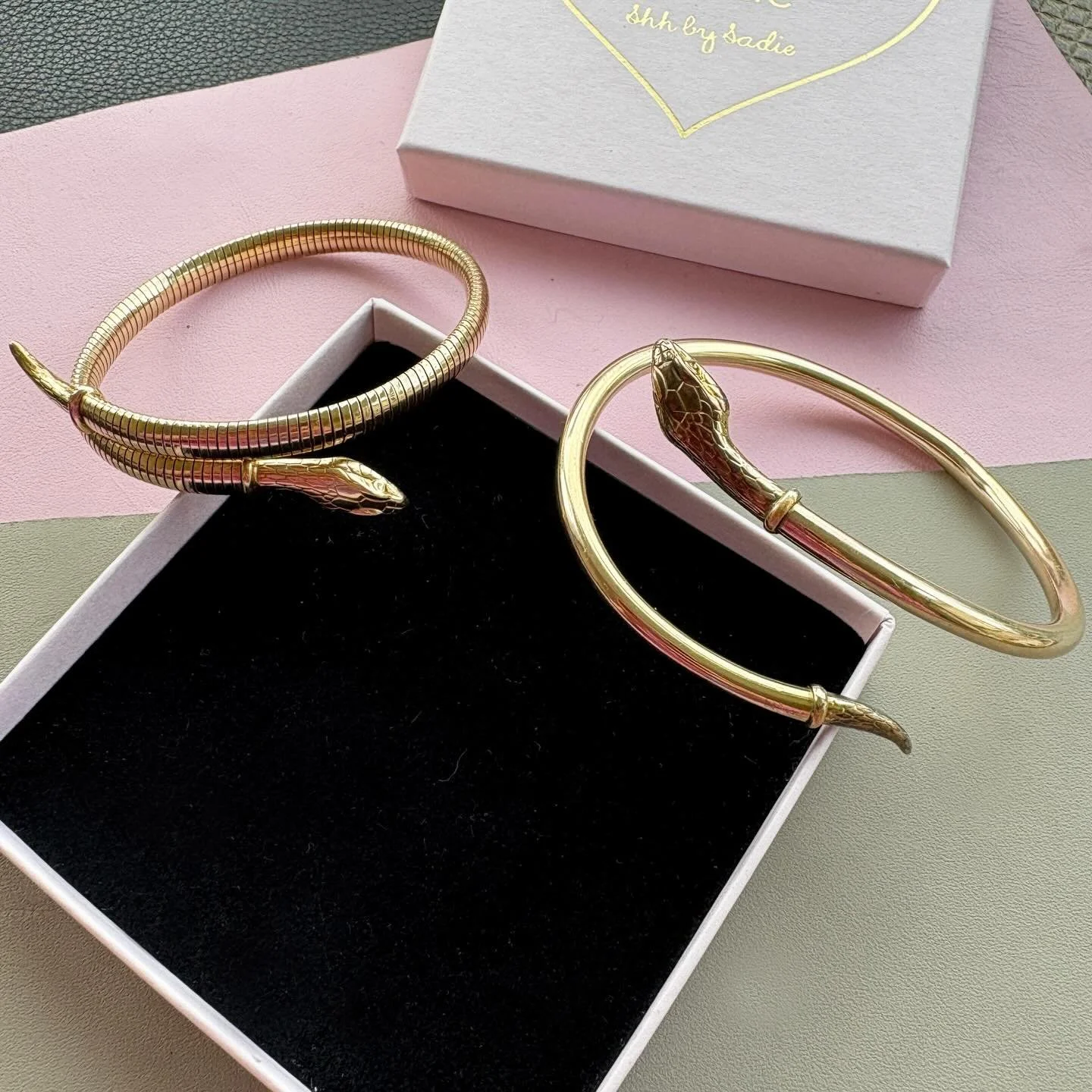 TWO antique Art Deco signed snake bracelets by Kollmar &amp; Jourdan now available on Etsy. 🤩