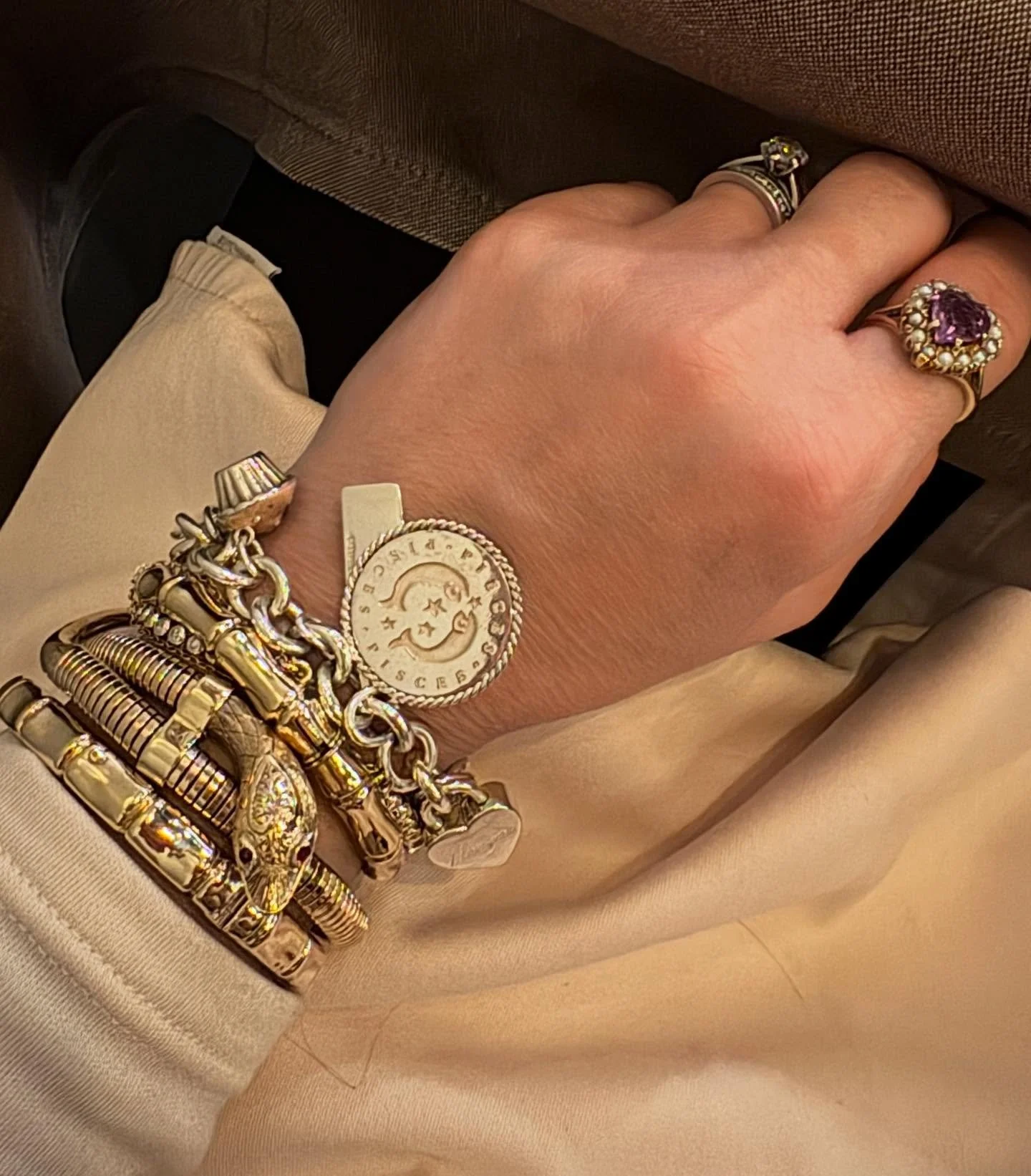 When the vibe is Mr T 👌
.
.
🔎 Jewellery stack, bracelet stack, layered bangles, bracelet layering, tiffany charm bracelet, mixed metals