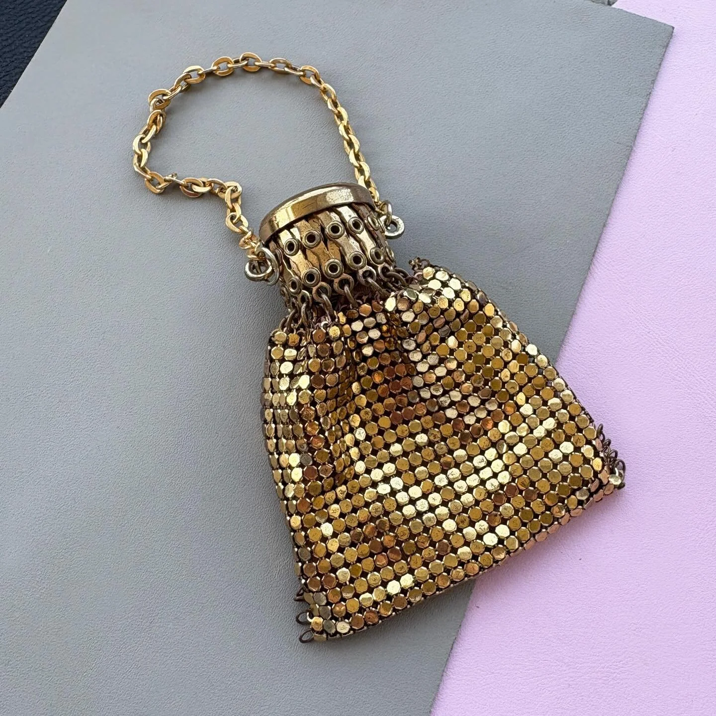 Which would you pick&hellip;gold or silver? Two antique Whiting and Davis mesh flapper purses now available on Etsy 🥰