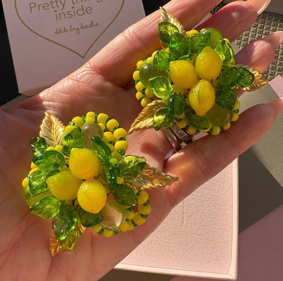 [SOLD] Well, they sold fast 😍🍋 I bought these stunning vintage Murano lemon earrings in the Loire Valley in France, the clip on components had snapped but I knew they wanted a new lease of life - they are SUCH statement pieces and in otherwise fabu
