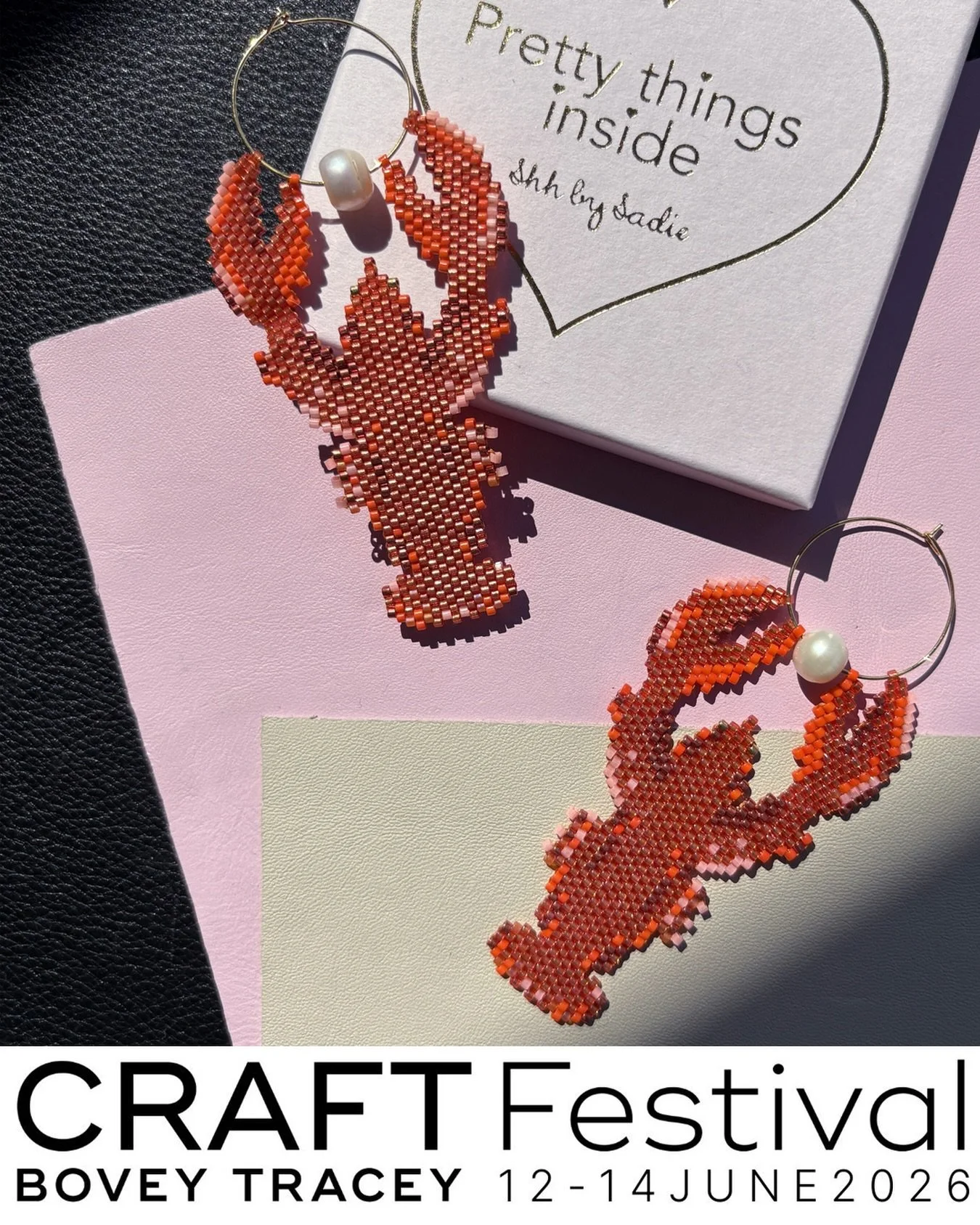 A week today Craft Festival opens!! 🤩🦞👏🏼
.
#craftfestivalboveytracey #boveytraceycontemporarycraftfair #boveytraceycraftfestival #lobsterearrings
