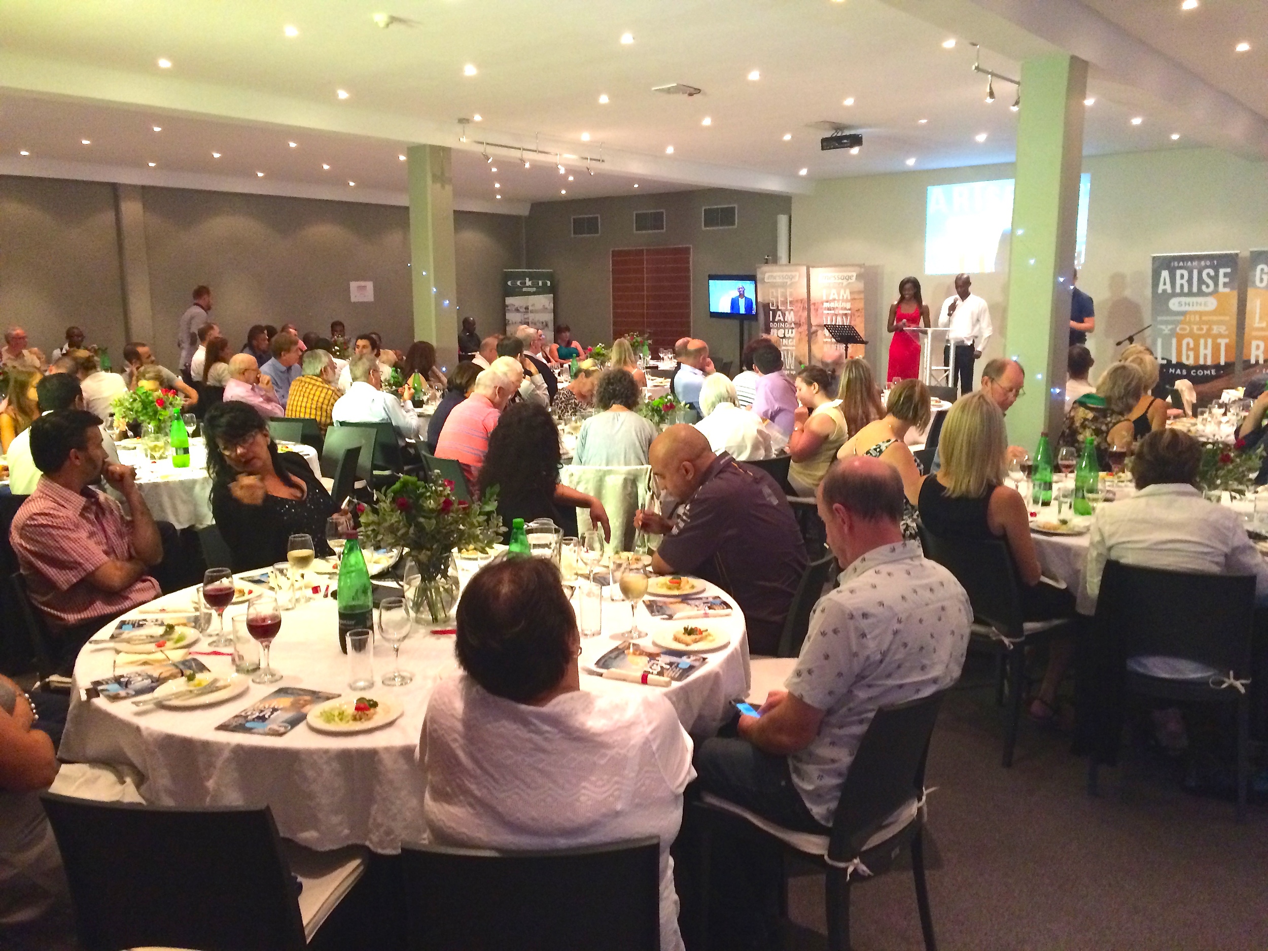 Vuyo giving his testimony to the guests.