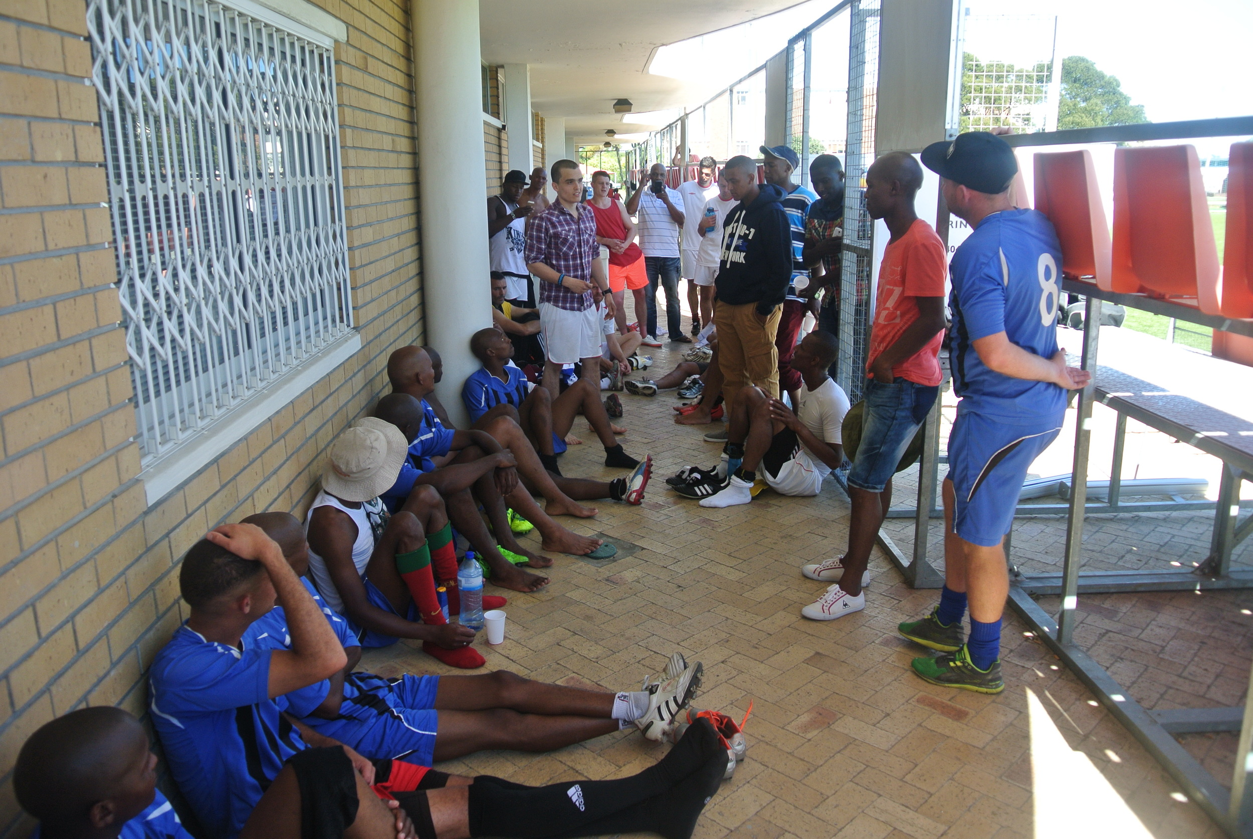 Ben from our UK Message Academy and John Koopman (graduate of our job readiness prison course) sharing with the young men.