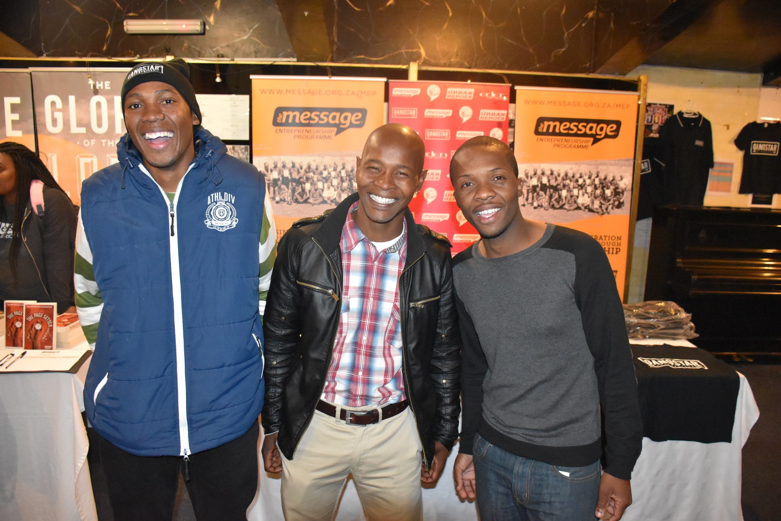 Chumani, Themba and Siviwe enjoying the night!