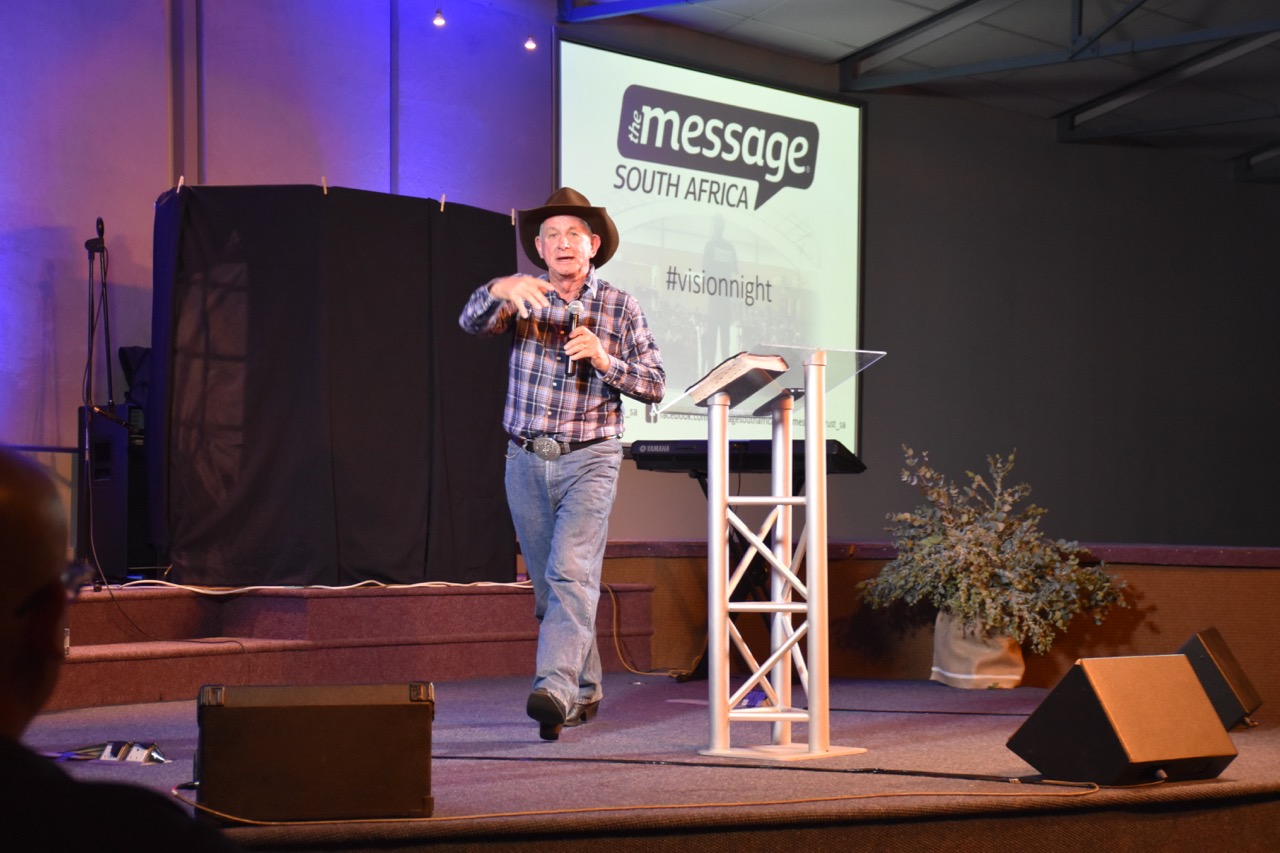 Angus Buchan sharing on Vision Night