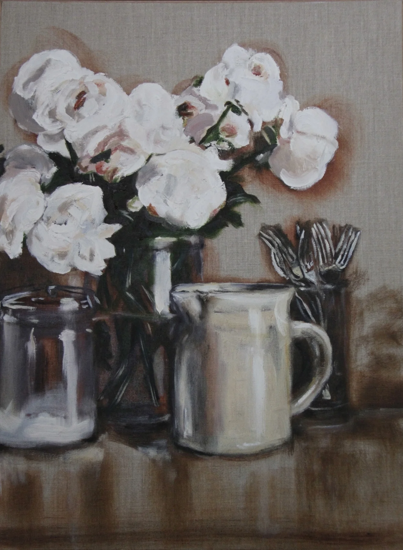 Peonies in the kitchen
