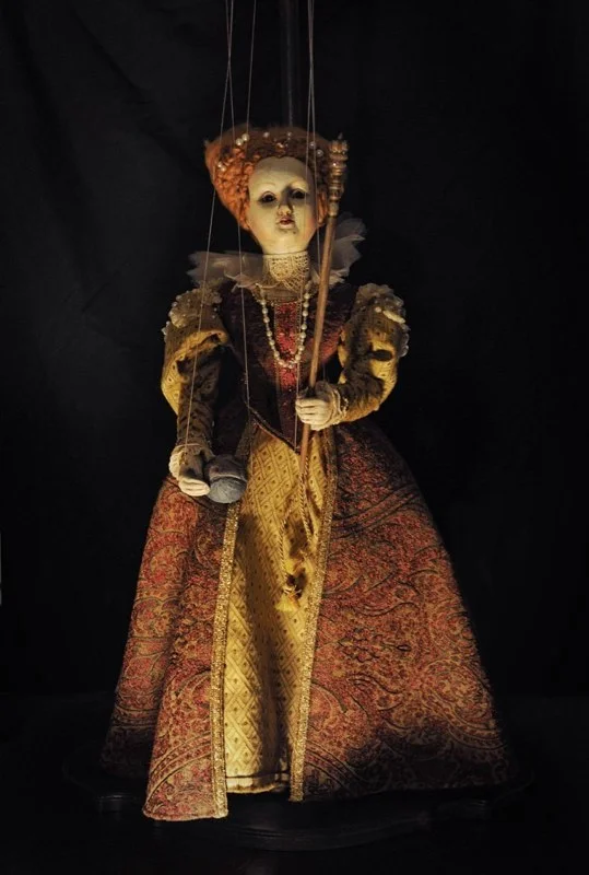 "Queen Elizabeth" Wood Carved Marionette