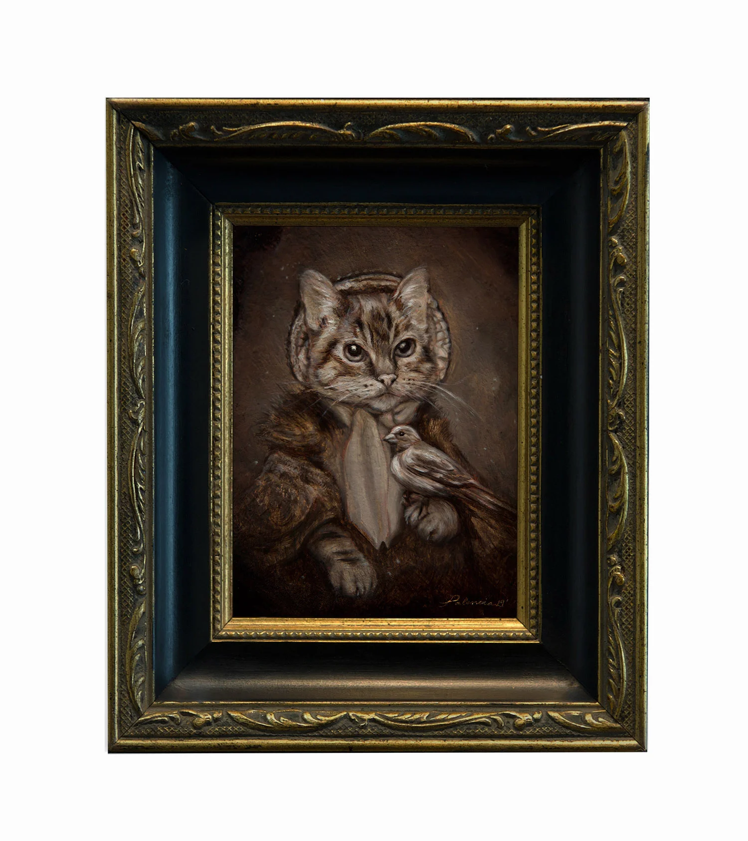 Lady Elanor and her Finch, 4x5”, oil on panel is available through the Copro Gallery .
