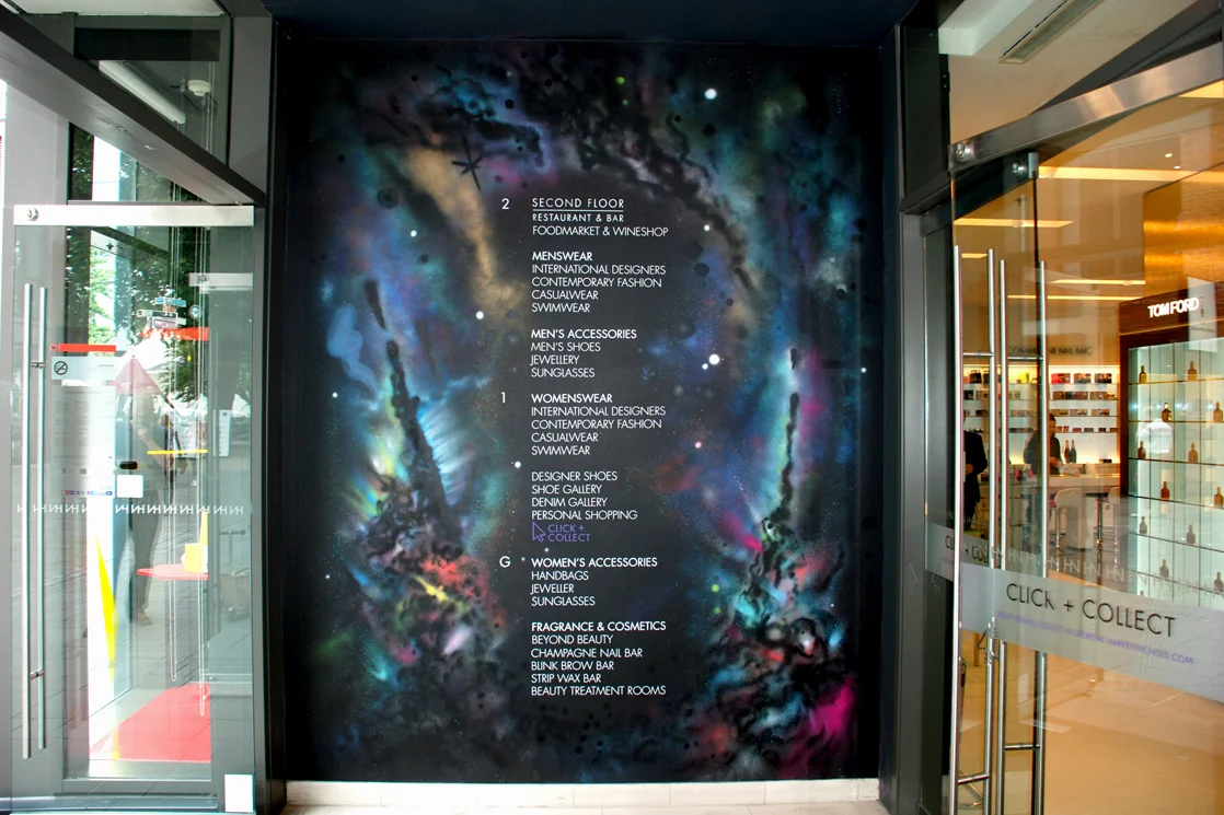 Commission entrance way into Harvey Nichols Bristol Store