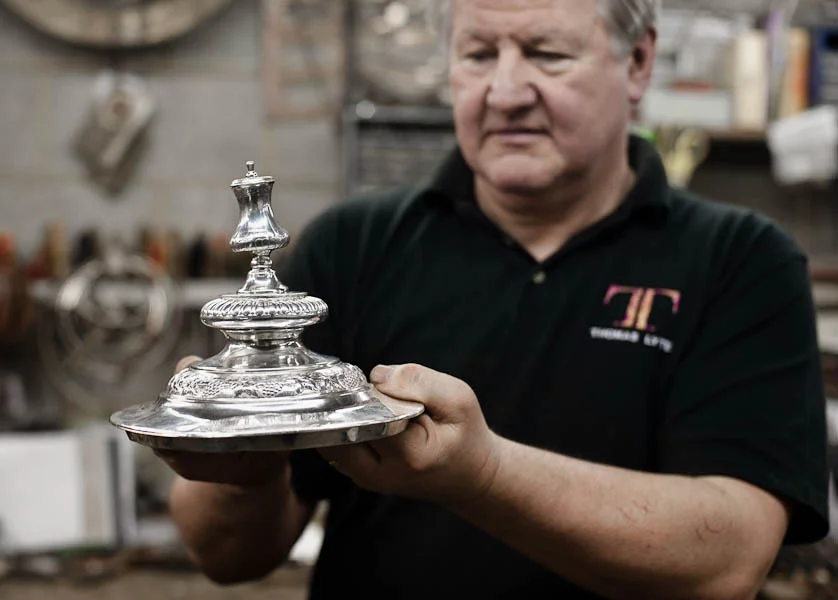 The FA cup is being restored, repaired and pollished after its t