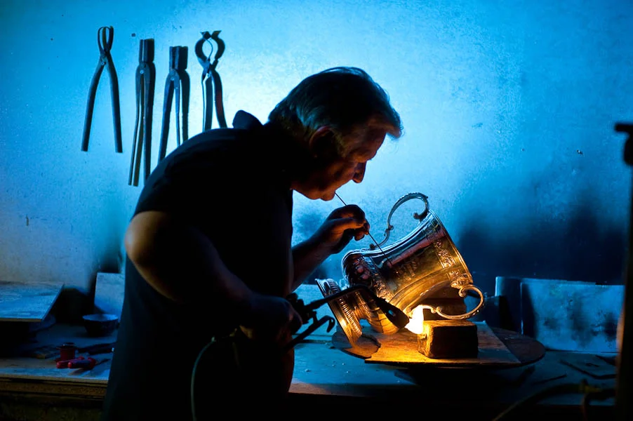 The FA cup is being restored and pollished up after its time at