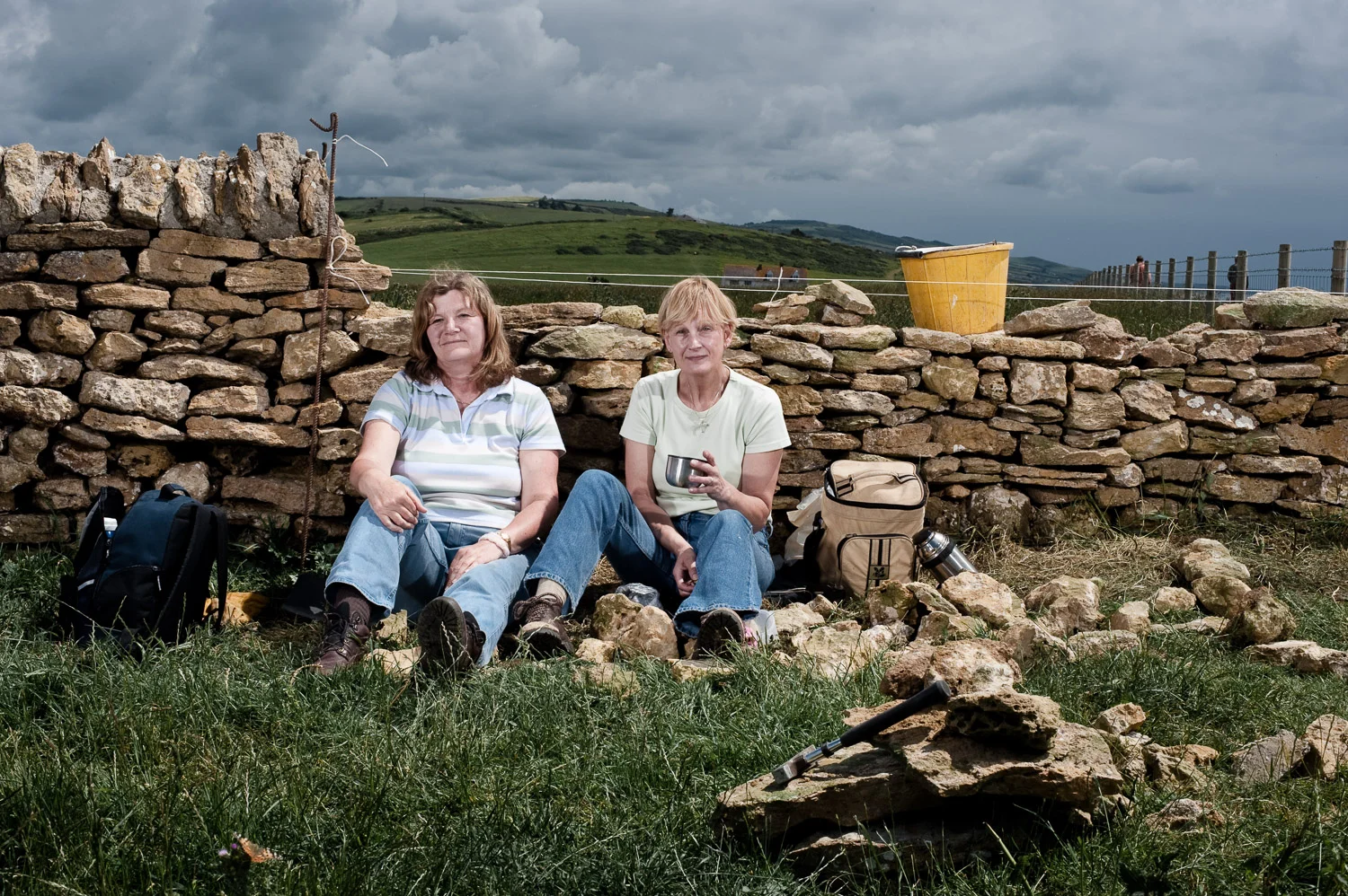Dry stone walling at the National Trust Burton Bradstock site