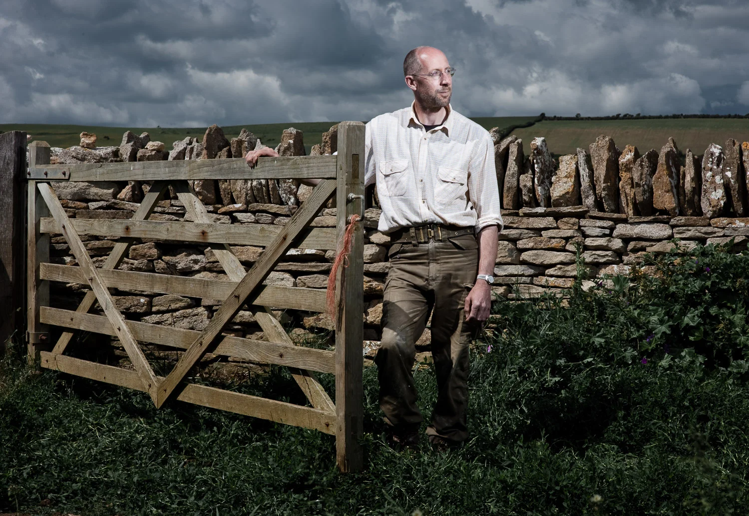 Dry stone walling at the National Trust Burton Bradstock site