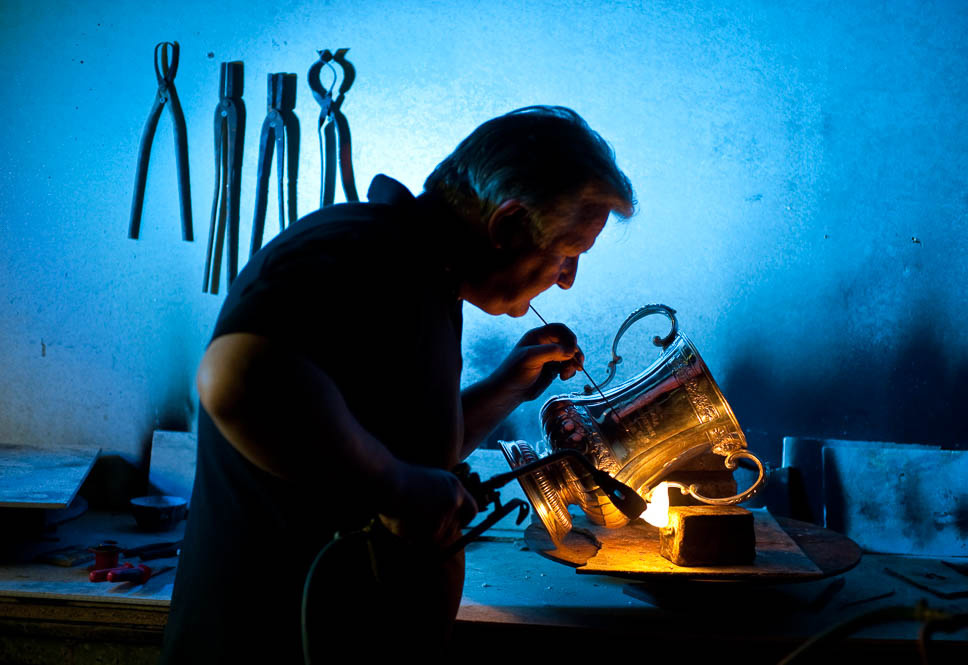 The FA cup is being restored and pollished up after its time at