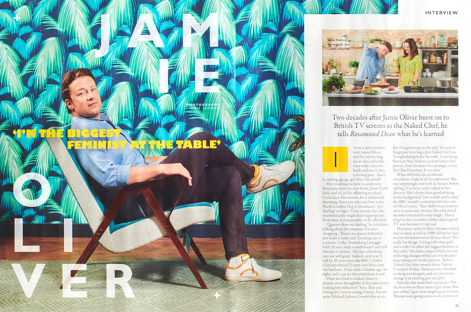 Grazia Cutting, Double page spread, NHS and JAmie Oliver