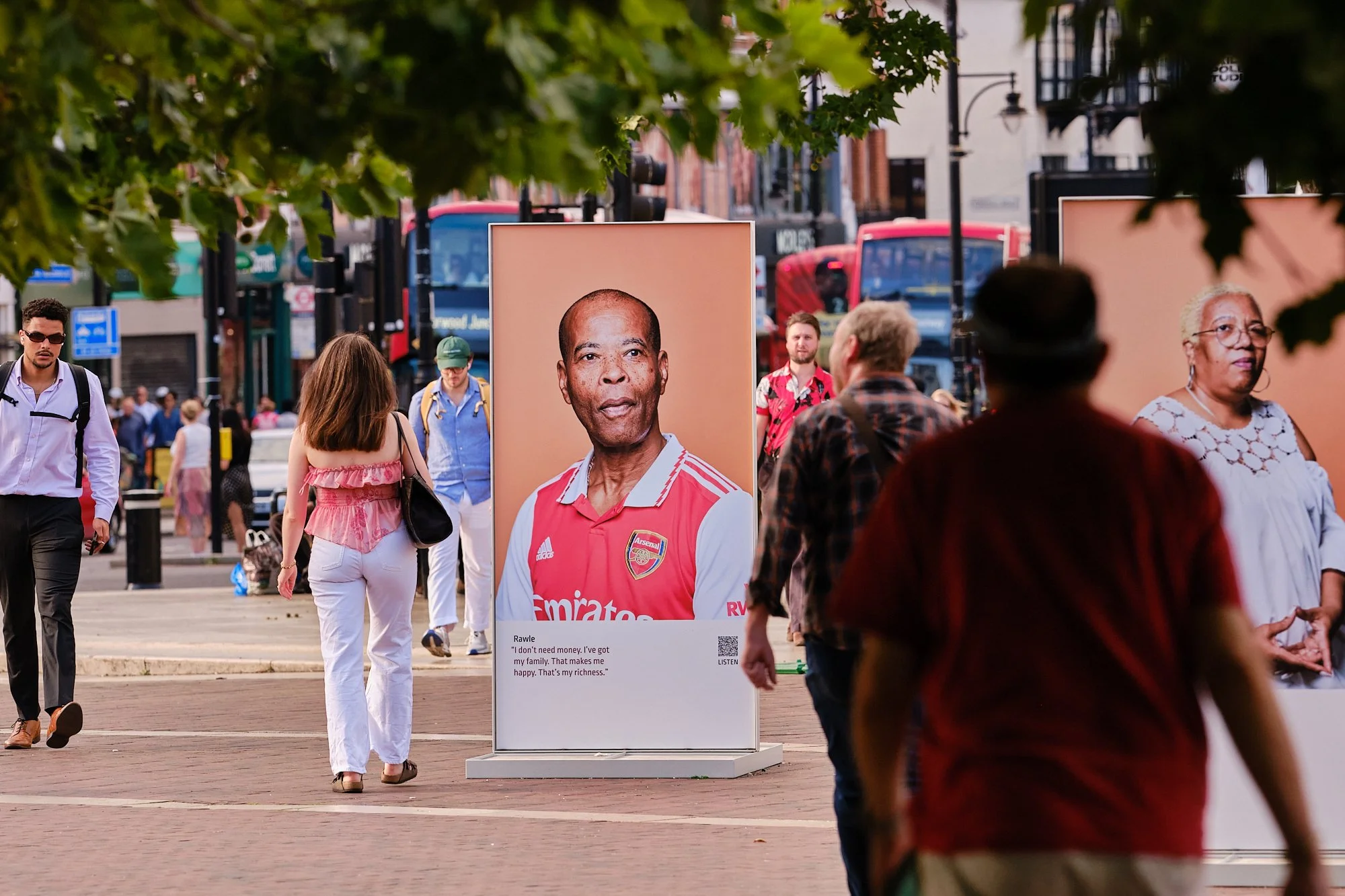 WUS outdoor exhibition in Windrush Square, Brixton