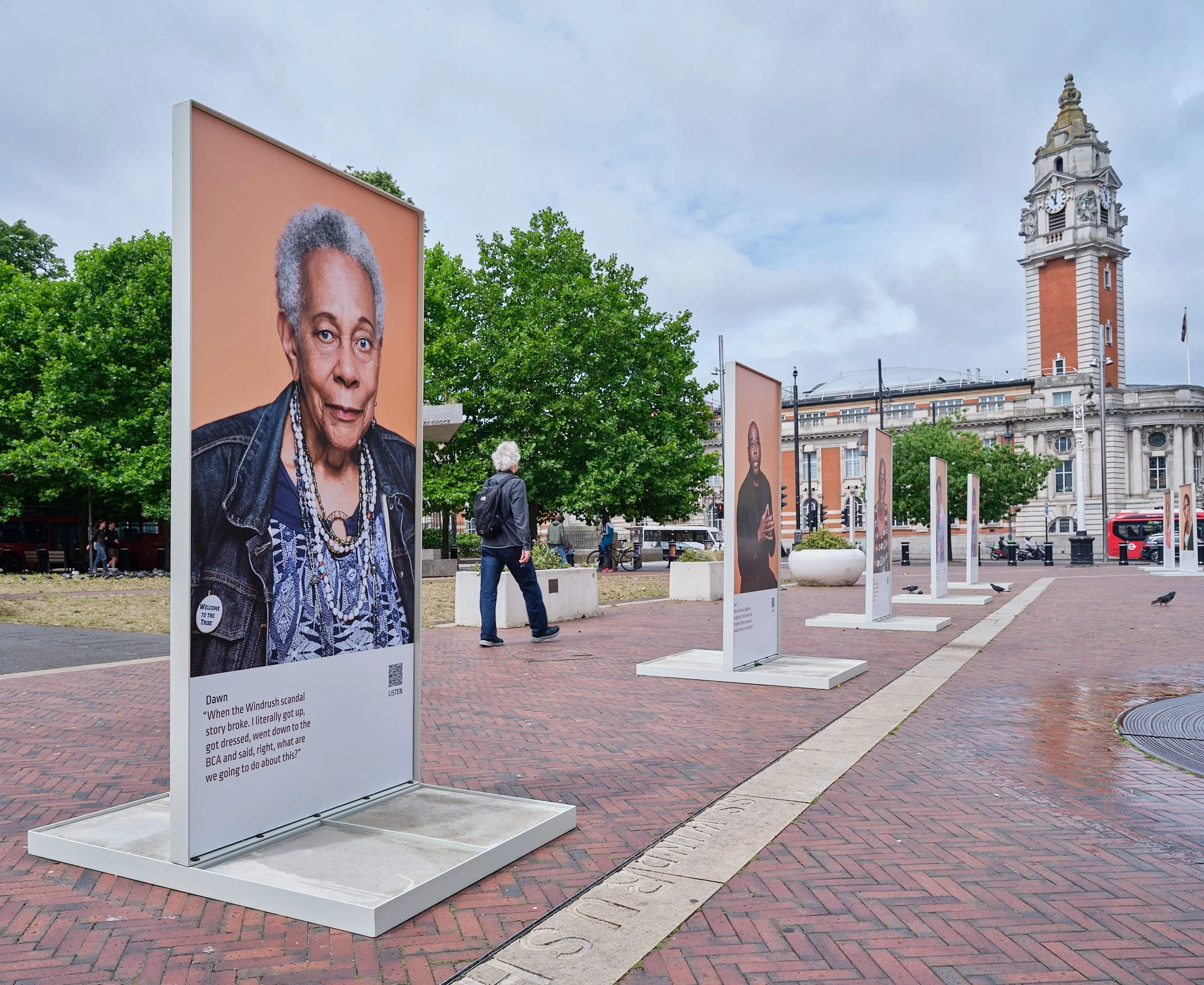 WUS outdoor exhibition in Windrush Square, Brixton