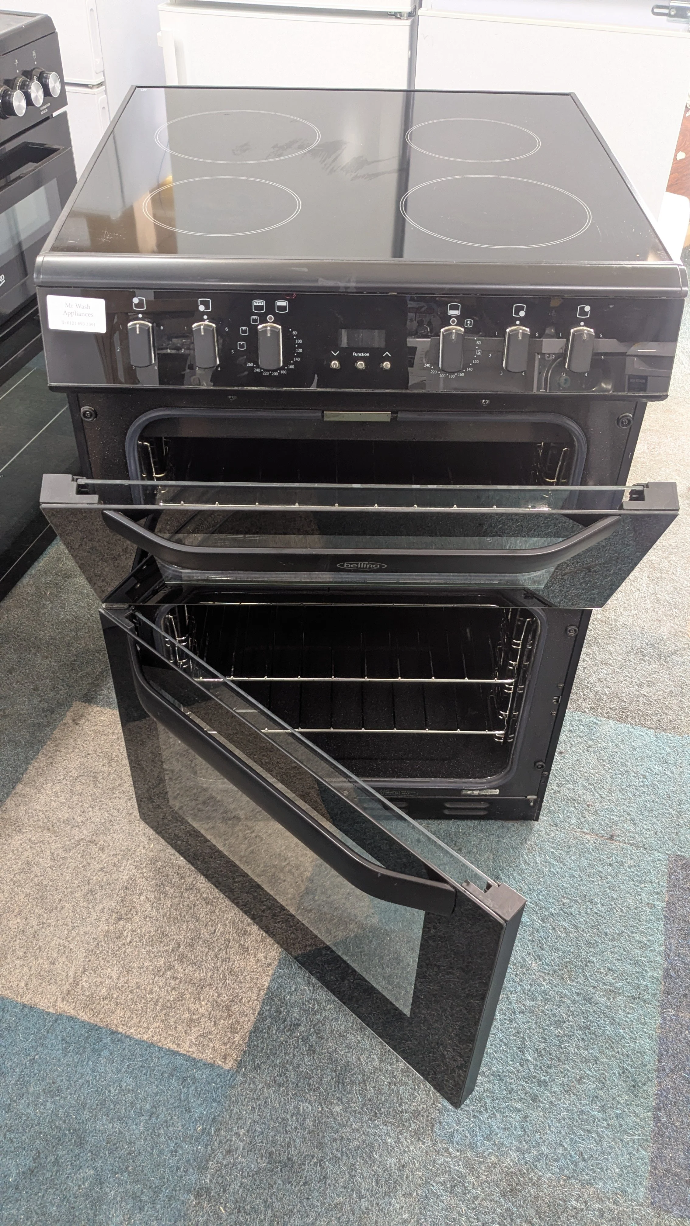 Belling 60cm Double Oven Electric Cooker – Silver – Reconditioned – BELFSE60DDP