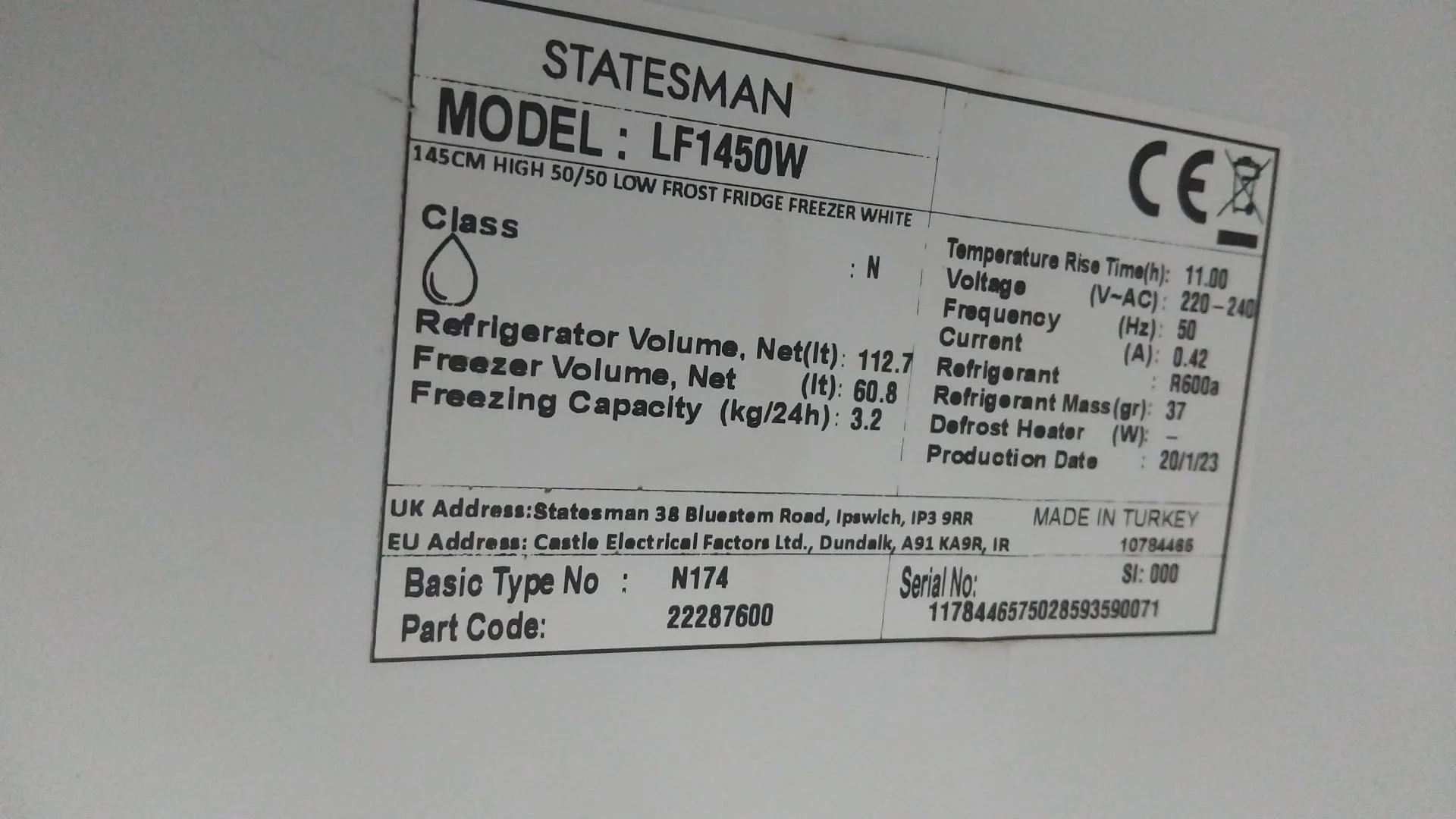 Fridgemaster LF1450W fridge freezer.jpg