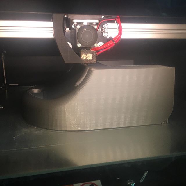 Using most of the @fusion3 F410 envelope to print a test-part and about 20 hours in to the 42 hours it&rsquo;s supposed to take!  The Fusion3 machine works great as long as you don&rsquo;t stray too far from the material recipes provided - and it jus