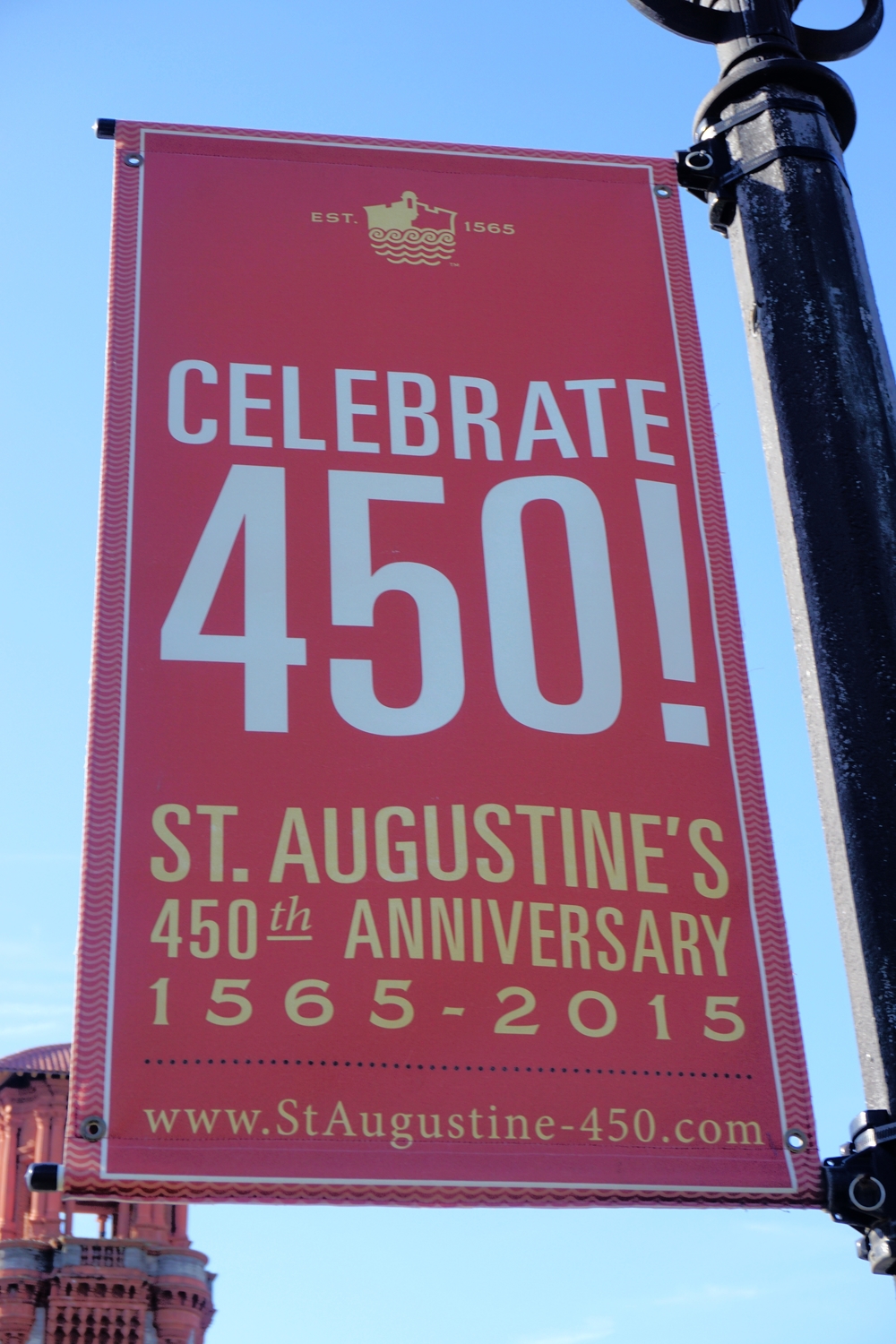  Celebrate 450! banner in St. Augustine, Florida. Photo by Daniel Ward. 