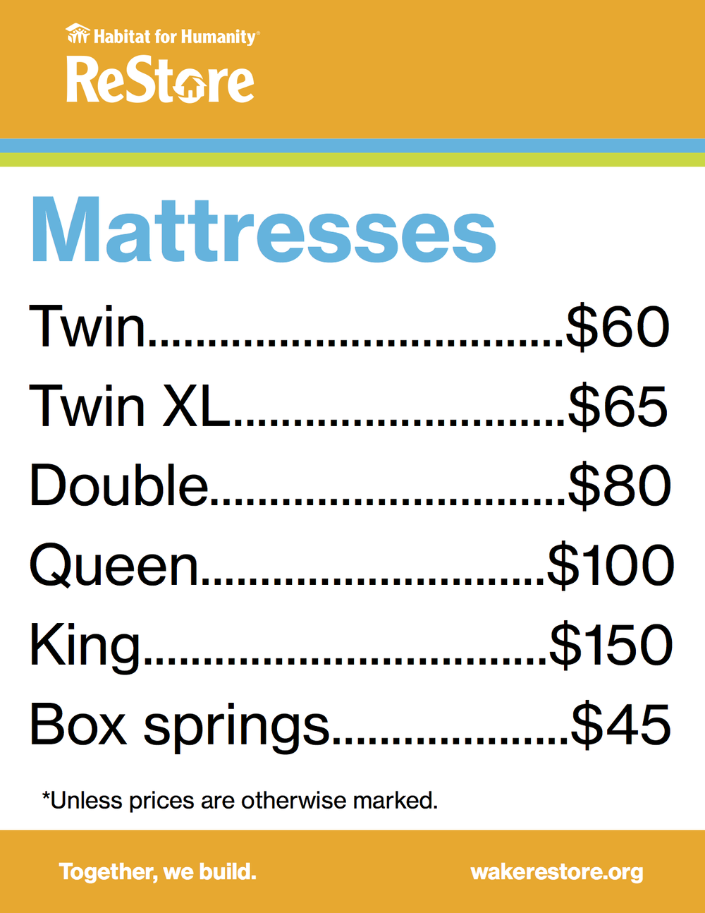 Mattresses Habitat For Humanity Restore