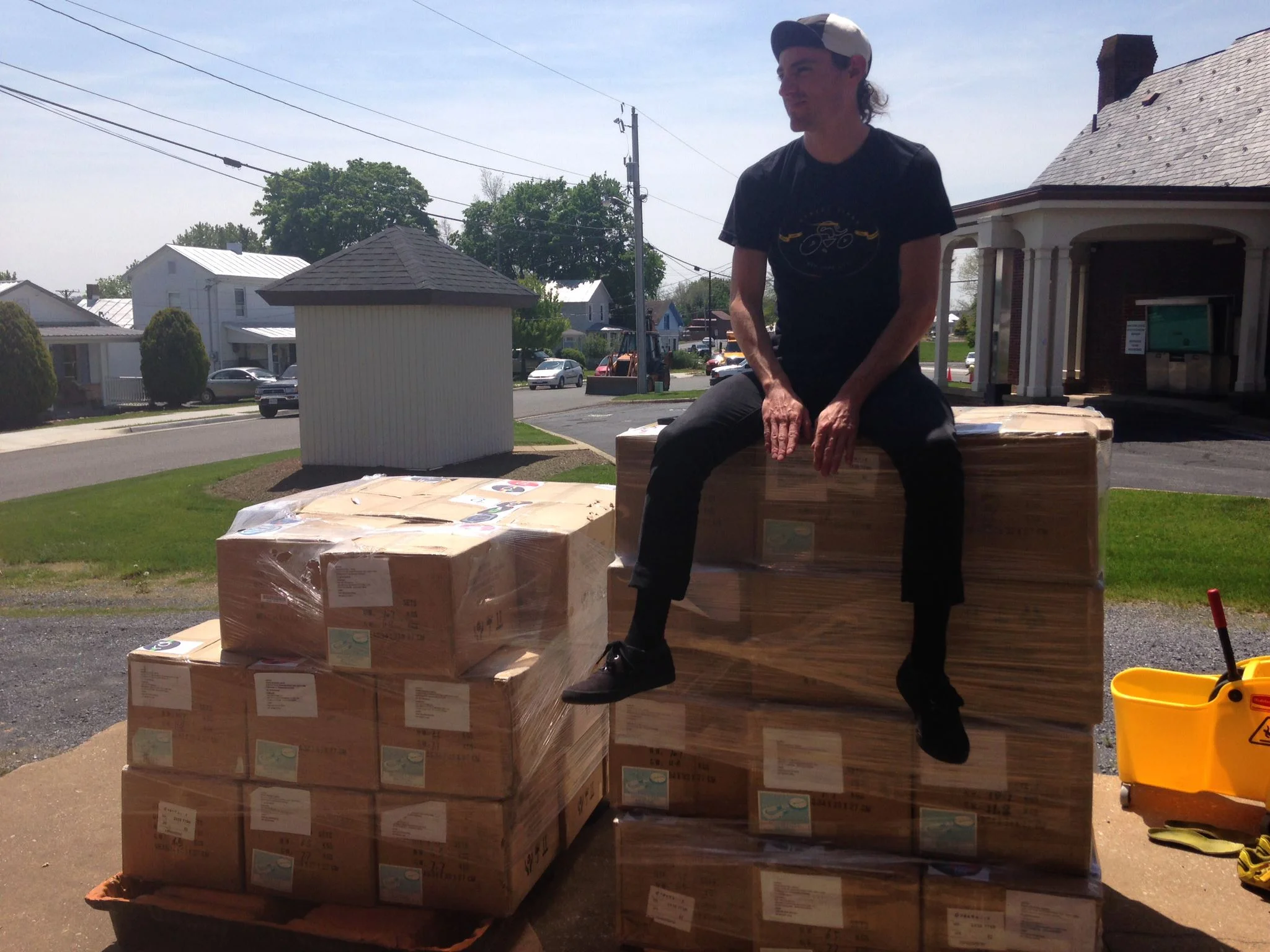 Nick, owner of Pro Tested Gear, who is helping us with fulfillment, getting comfortable on some RaceDots.