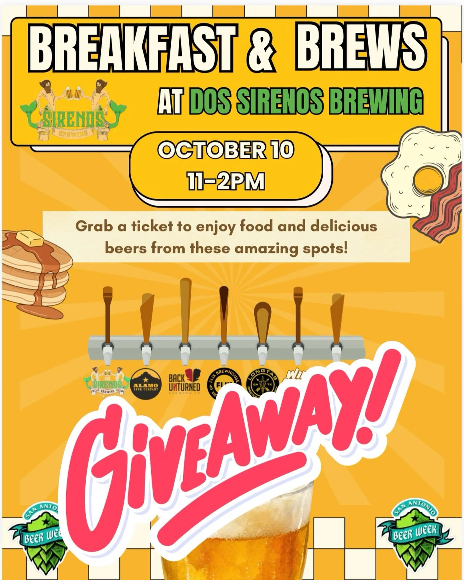 Want to win 2 tickets to this years&rsquo; breakfast and brews at Dos Sirenos Brewing? 

HOW TO ENTER:
1️⃣ follow @sabeerweek + @dossirenosbrewing 
2️⃣ Like this post 
3️⃣ Tag who&rsquo;d you bring, each tag = 1 entry

Extra entry if you post this on